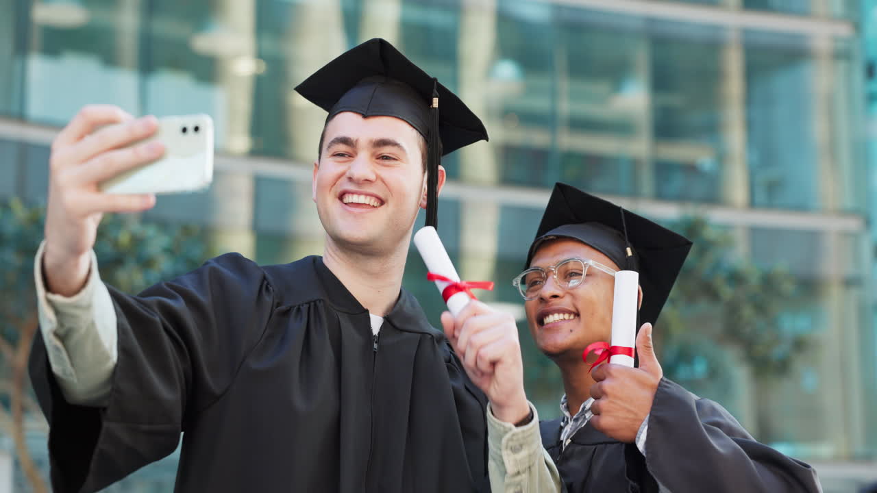 selfie de graduación, amigos