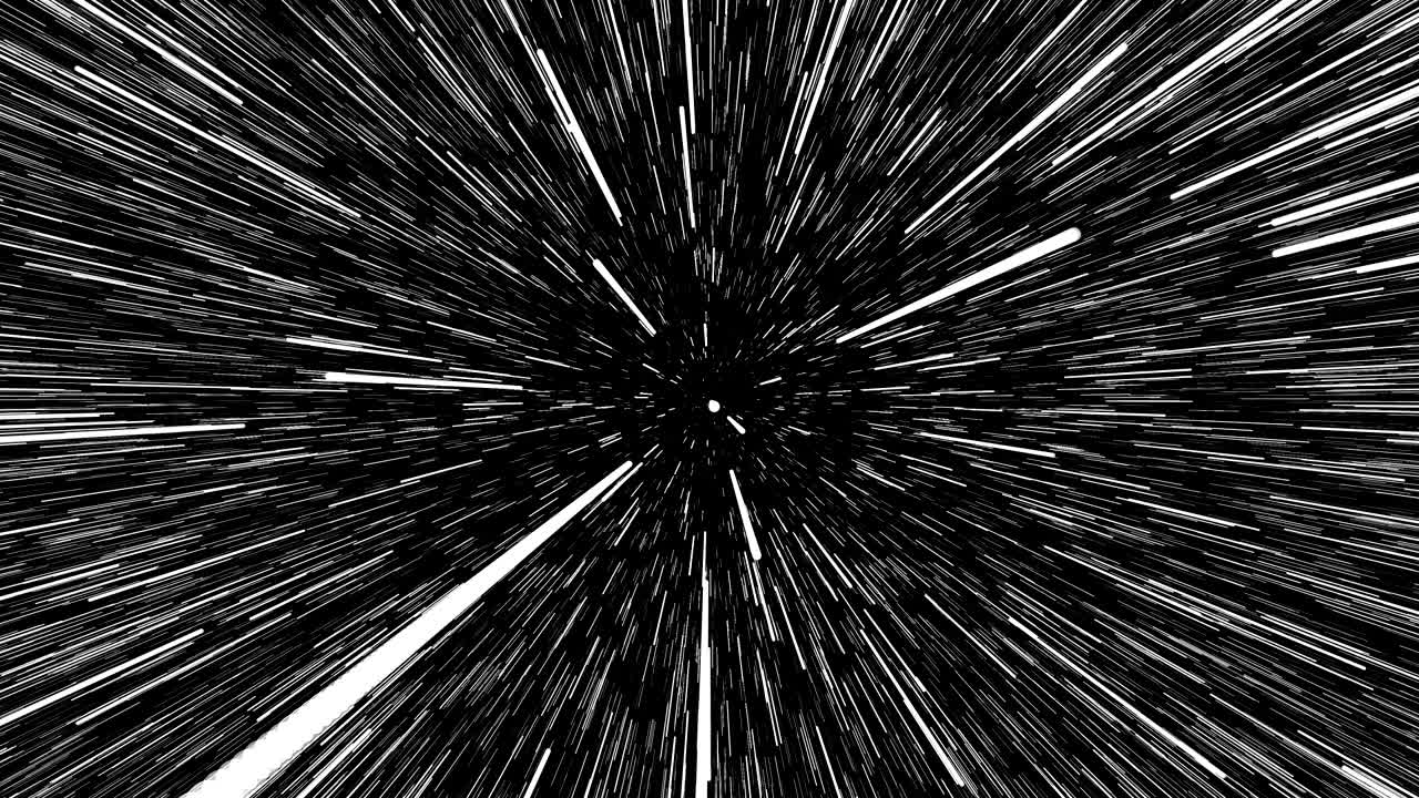 4K Abstract of warp or hyperspace motion in white star trail. Exploding and expanding movement. Motion graphic and animation background.