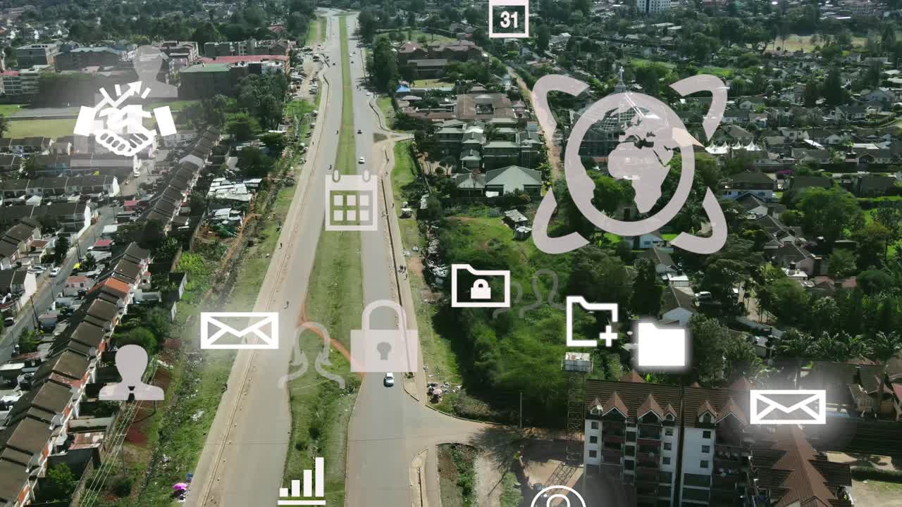 vista aérea de la favela de kibera, concepto de tecnología del barrio pobre de nairobi, kenia