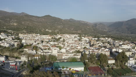 rooftop view over orgiva town in the alpujarra mountains in spain