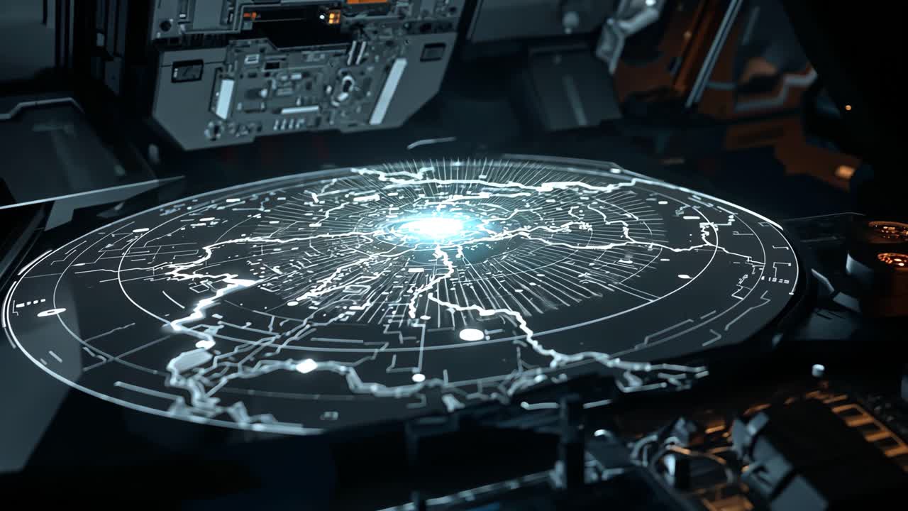 Futuristic Technology Circuit Disk