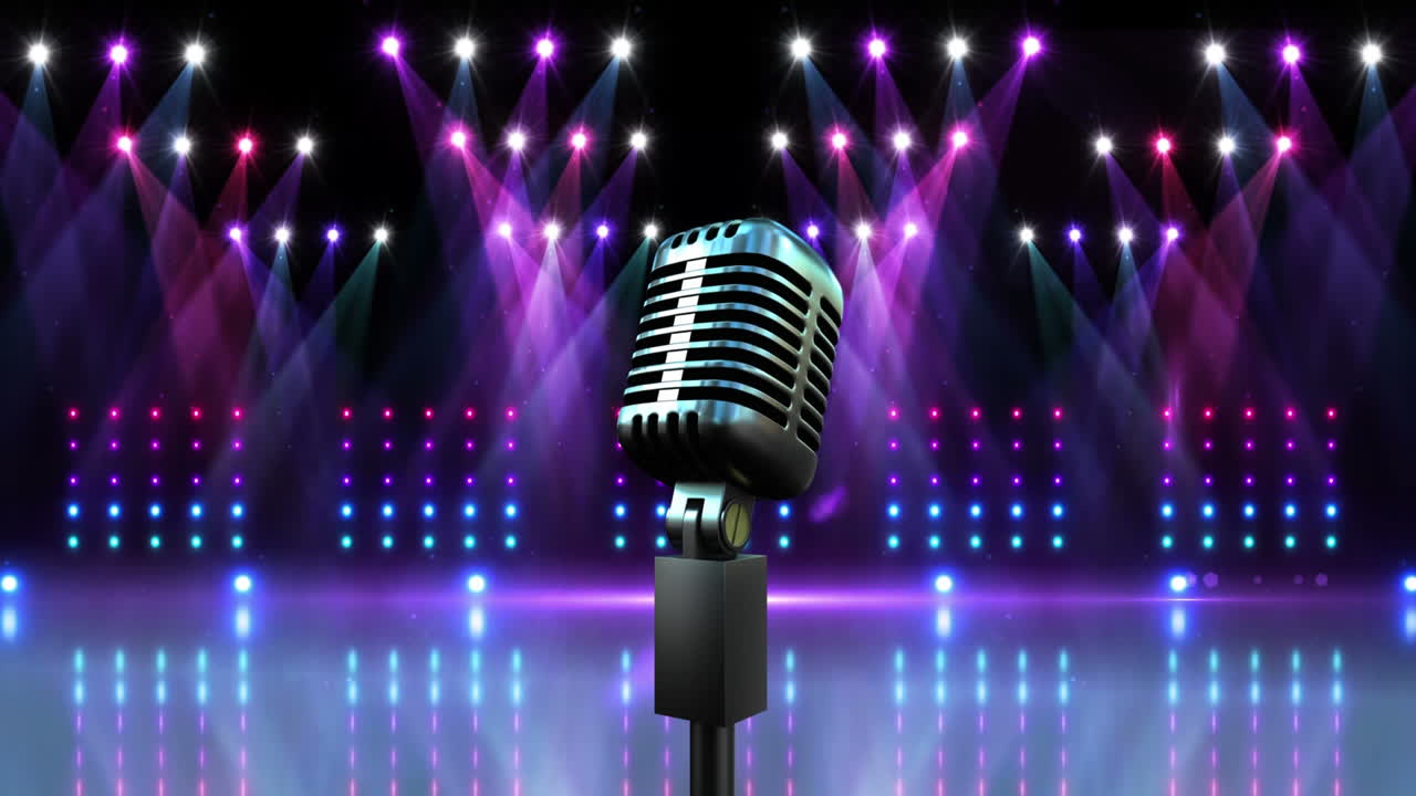 Microfono con luci lampeggianti per pop star