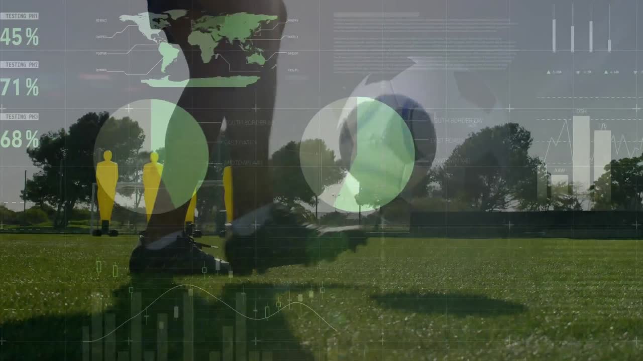 다양한 축구 선수에 대한 데이터 처리 애니메이션