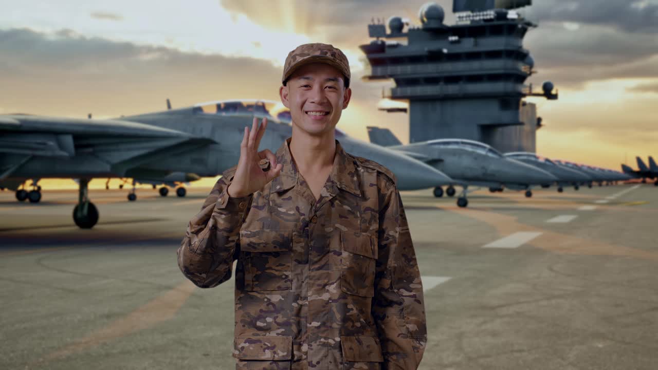 Military Personnel on Aircraft Carrier Deck