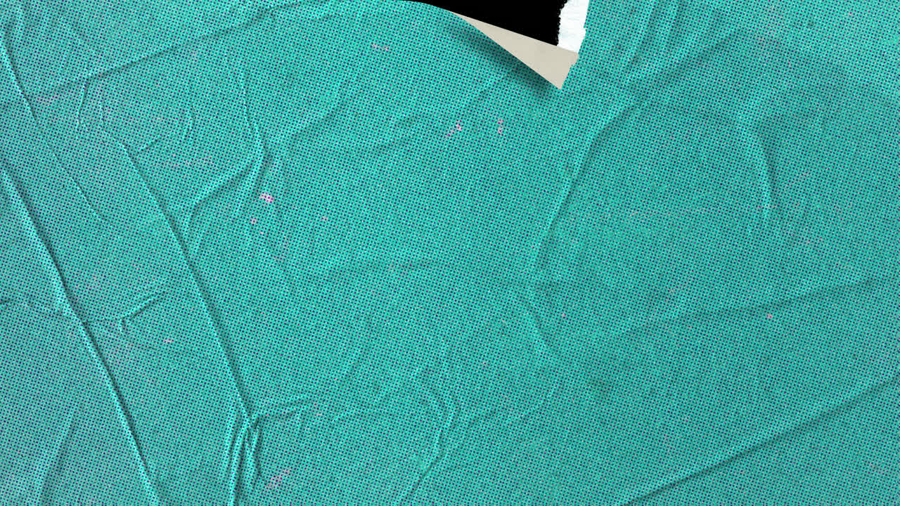 Dynamic Teal Paper Texture Peeling and Tearing Transition