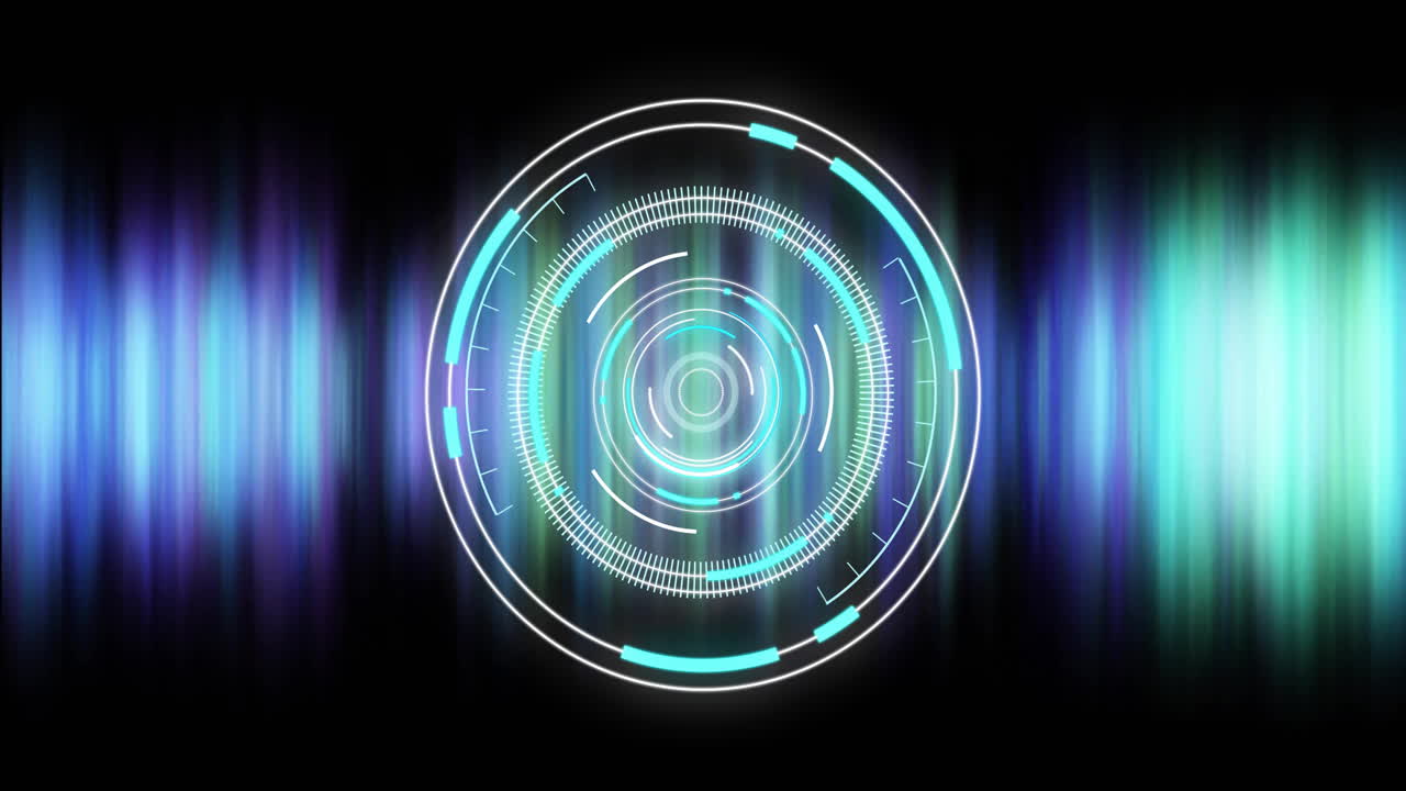 검은색 배경에 대한 스 ⁇  스캔과 빛의 흔적의 애니메이션