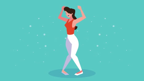 happy woman dancing