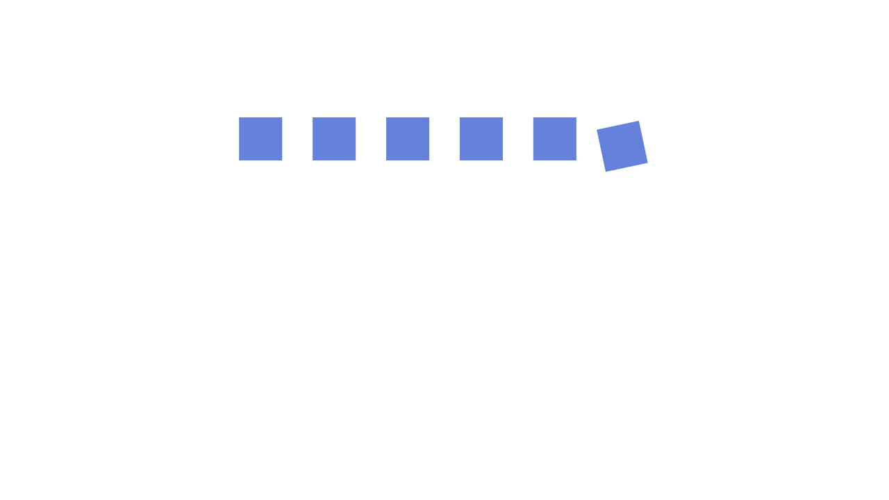 Quadrati blu dinamici che formano un arco - Grafica in movimento