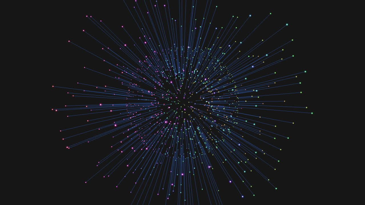 Futuristic neon sphere with lines and glitters on black gradient 1