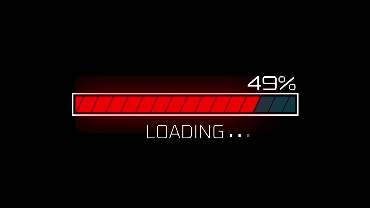 Animated Red Progress Bar Filling Up to 100 Percent