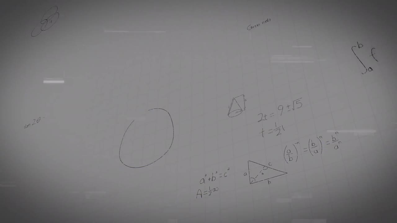 Animation of mathematical formulas over brown background