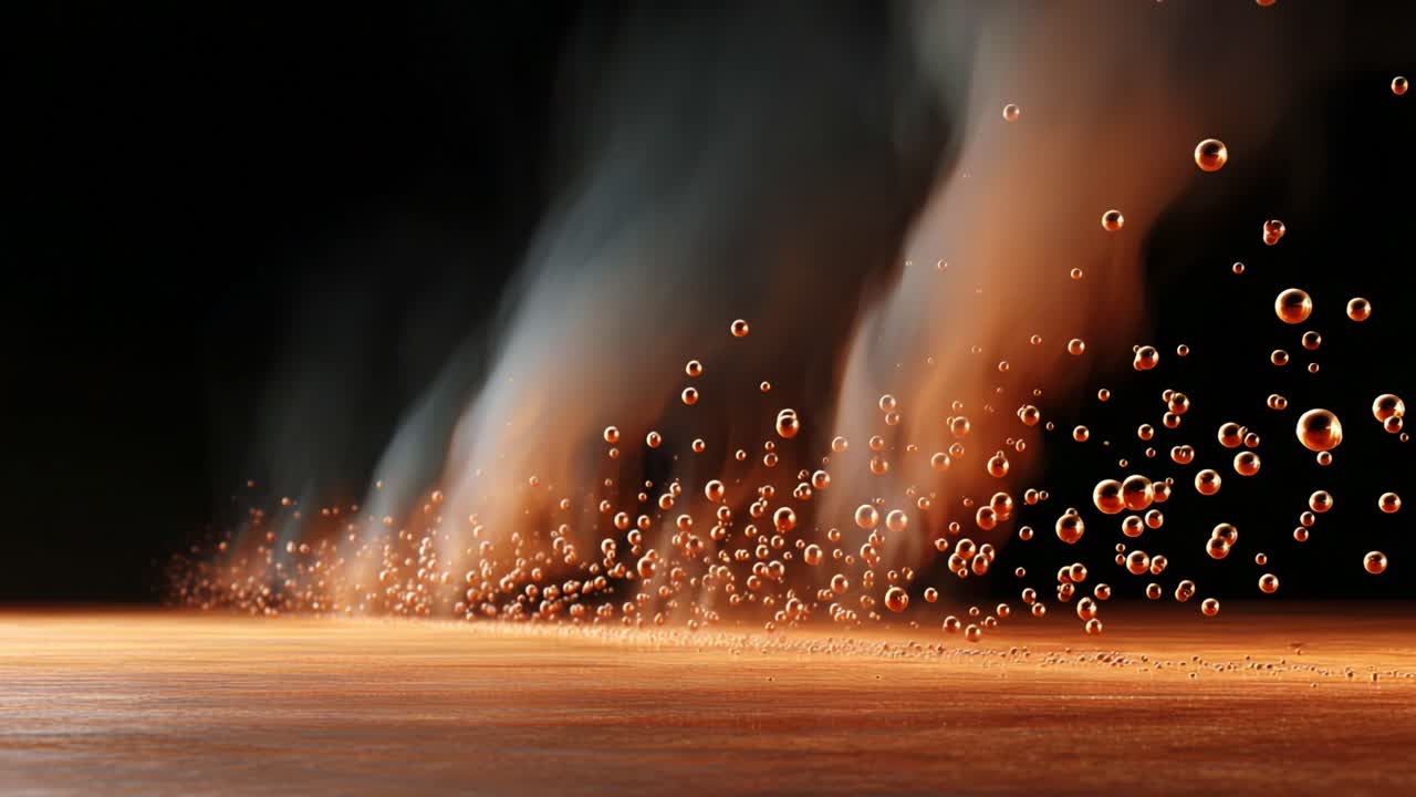 A Visual Exploration of Dynamic Particle Movement: Captivating Formation of Bubbles and Dust in Motion Captured in Two Distinct Frames of an Engaging Video