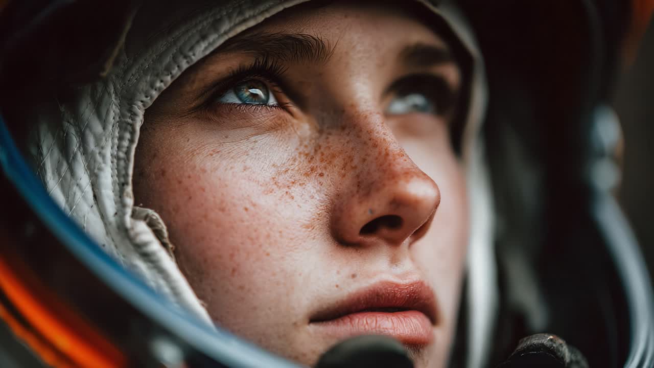 A Close-Up Study of an Astronaut's Expression Captured in Two Frames, Highlighting Emotion and Determination Beneath the Helmet's Visor