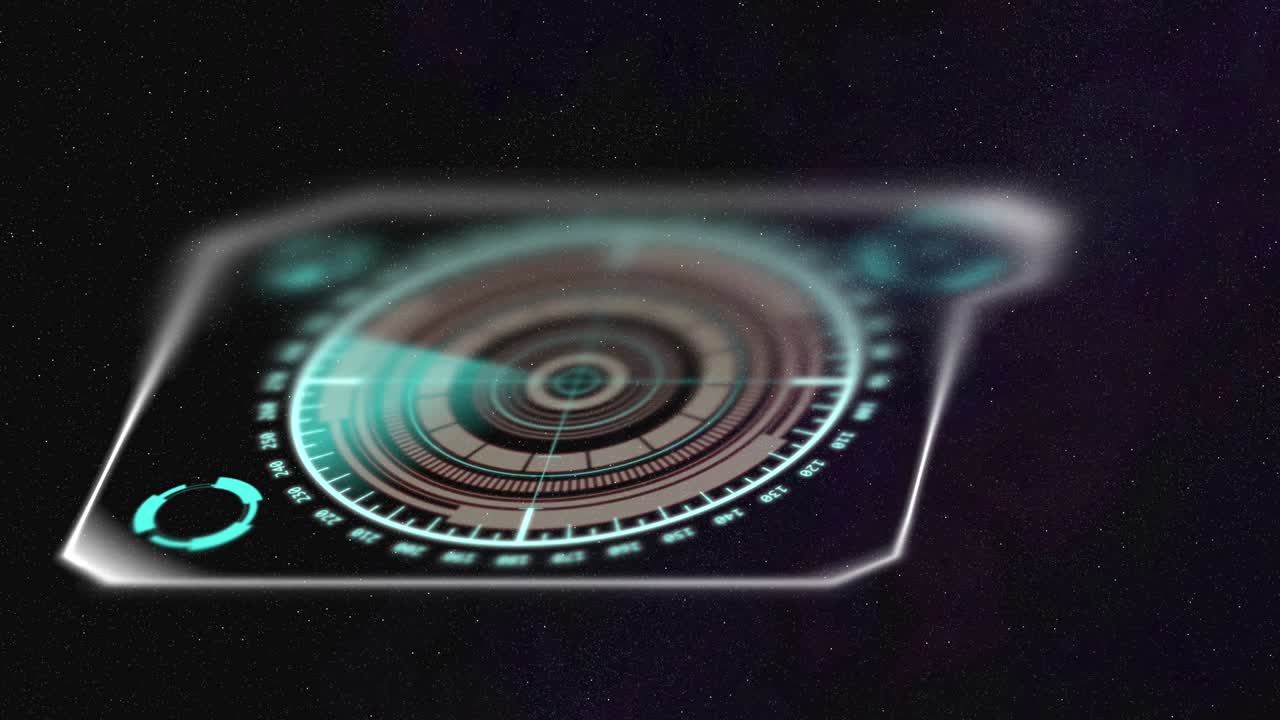 Blurred rear sight moving on a night sky background.