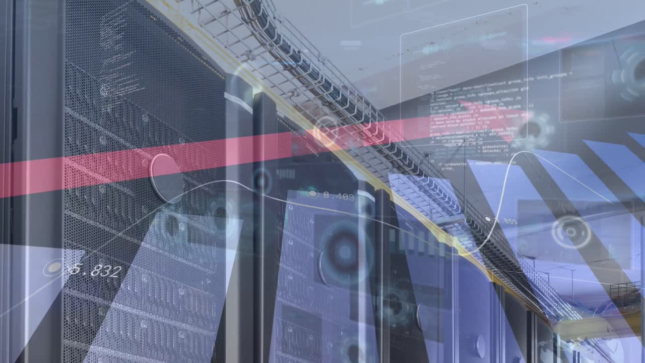 서버  ⁇ 에서 디지털 인터페이스와 데이터 처리의 애니메이션