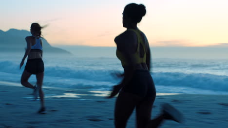 fit, active and athletic women running