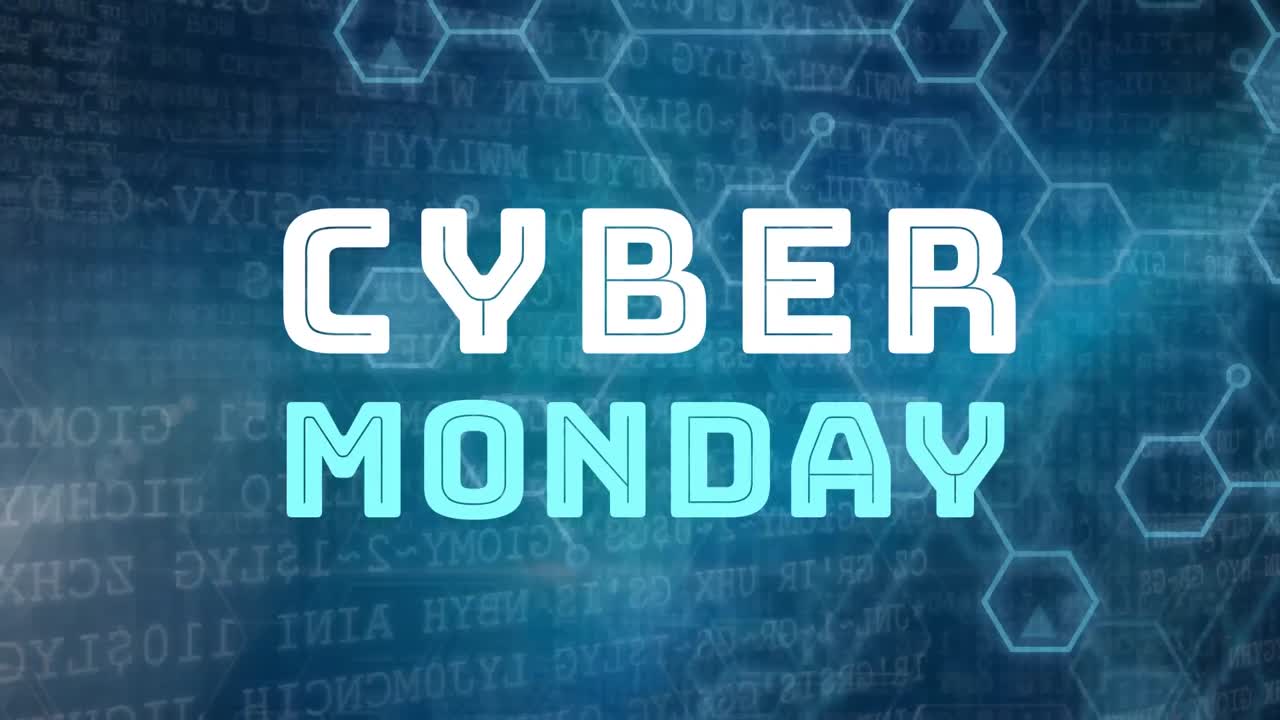 Cyber Monday sign against digital background 4k