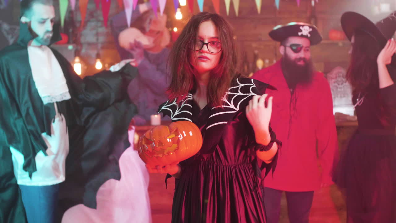 Halloween Party with Costumed People