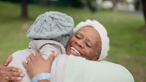 happy, connection and senior friends hugging