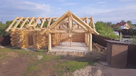 log cabin under construction