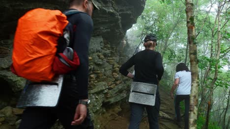 hikers on a mountain trail