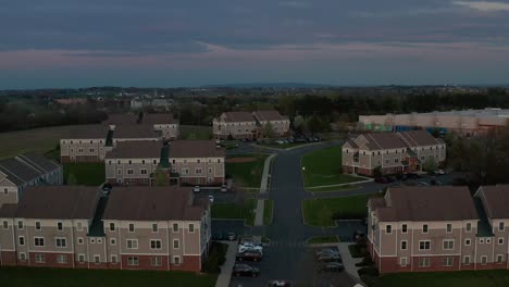 apartment buildings at night