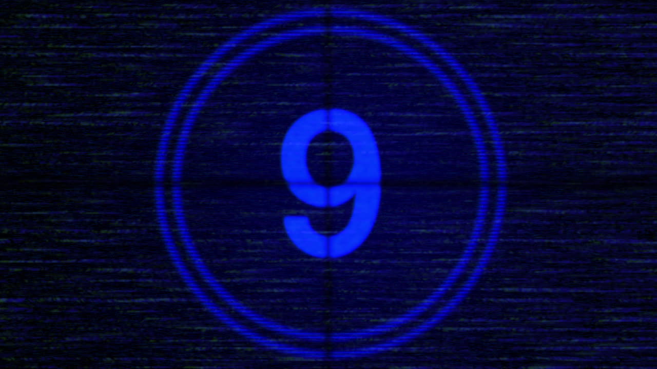 Motion retro film countdown in 80 and 90s style 3