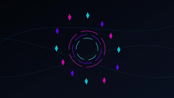 Animazione astratta di interfaccia HUD circolare al neon