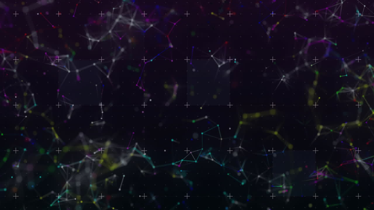 animación de formas coloridas que se mueven sobre un fondo negro