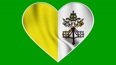 vatican heart love flag loop - realistic 4k flag waving in the wind