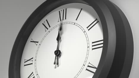 latin clock face in time lapse on white wall