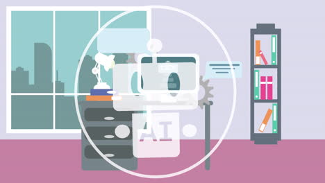 animation of ai on computer and data processing