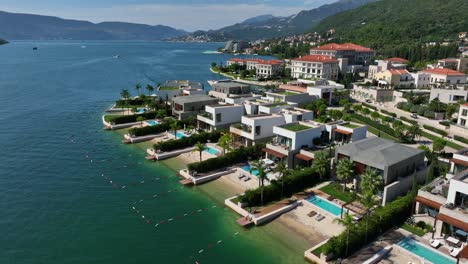 vacation villas with private beach in portonovi, montenegro aerial