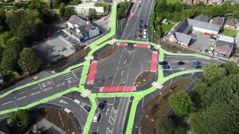 aerial view orbiting st helens cyclops traffic optimisation sustainable junction intersection, england