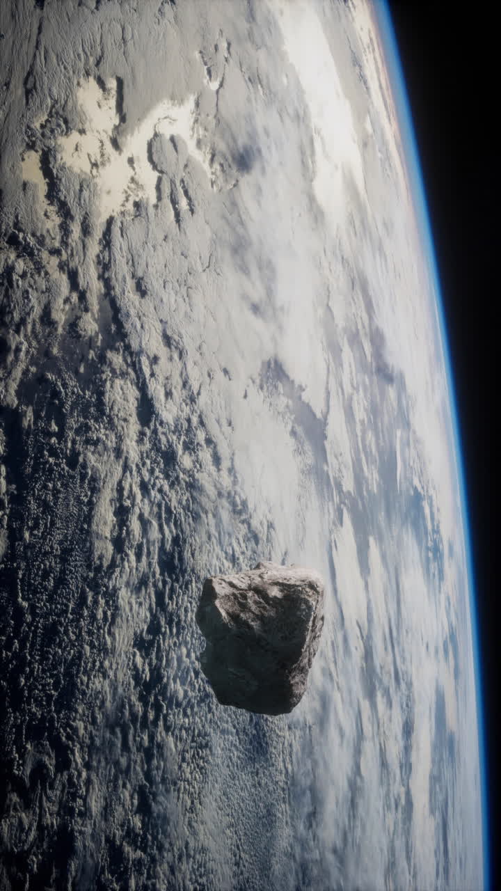asteroide cerca de la tierra - perspectiva de la nave espacial