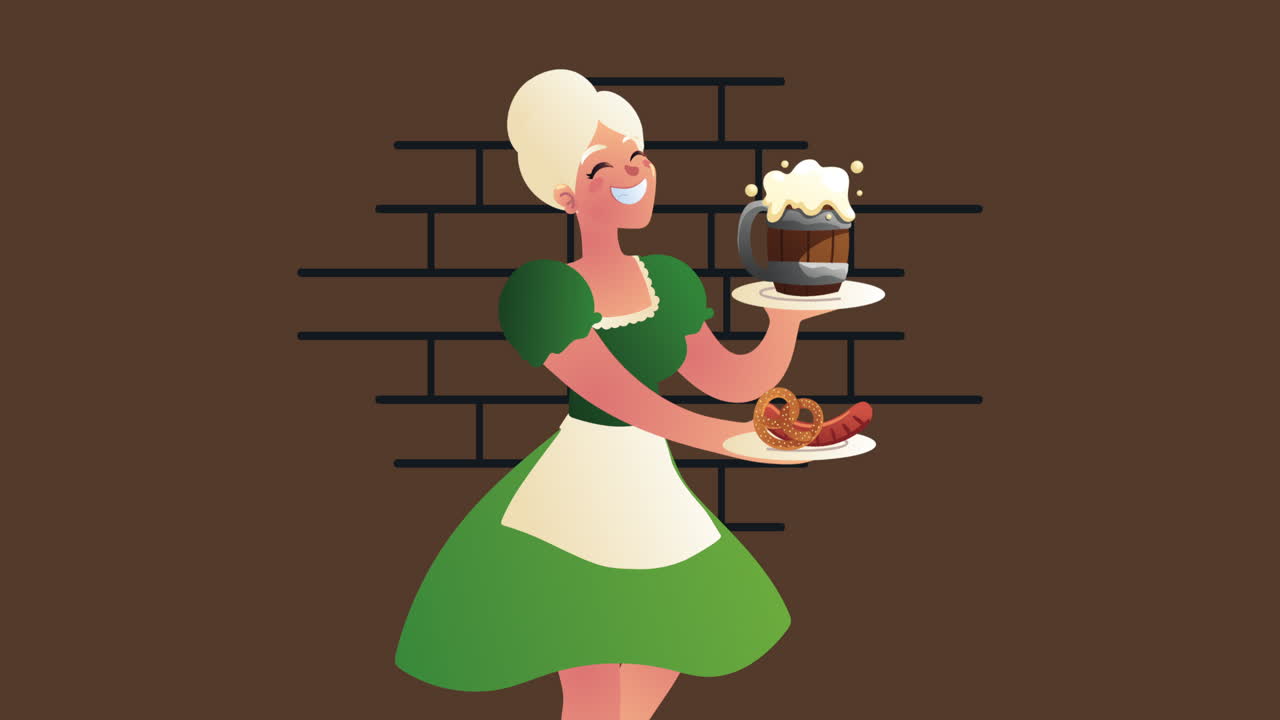 celebración del oktoberfest chica alemana