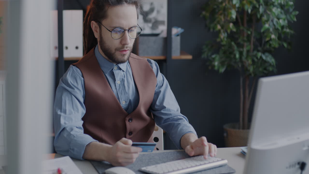 Man Paying Online with Credit Card
