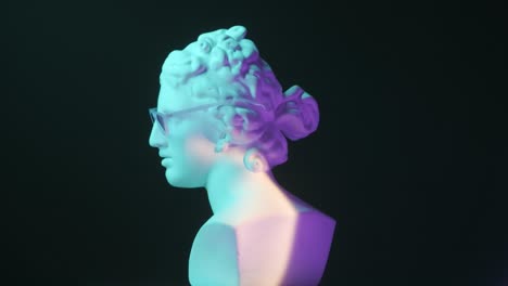 ancient bust with modern glasses