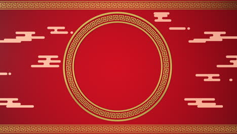 loop animation of chinese style red background, festival decoration, 3d rendering.