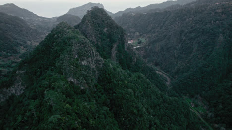 aerial view of a mountain valley landscape
