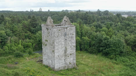 aerial fly by of merlin park castle in galway, ireland