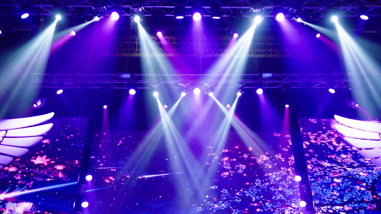 Bright lights on the stage - a symbol of entertainment and nightlife