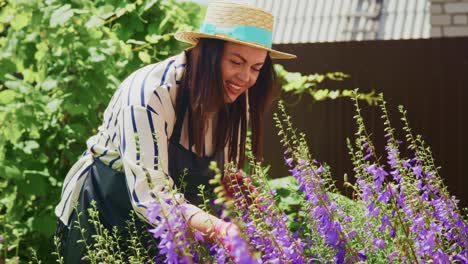 woman gardening in a summer garden