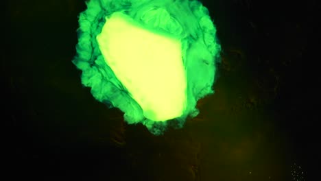 an intense green shield takes over the stage and asserts its eruptions