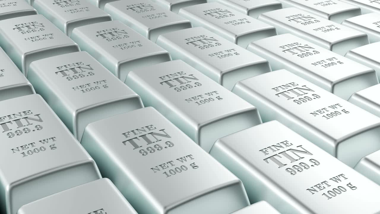 el fondo de los lingotes de estaño, animación en bucle. renderizado en 3d