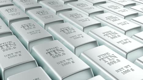 tin ingots background, loop animation. 3d rendering