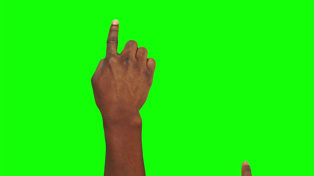 paquete de 27 gestos hechos por manos masculinas negras para controlar la pantalla táctil en el fondo del canal alfa