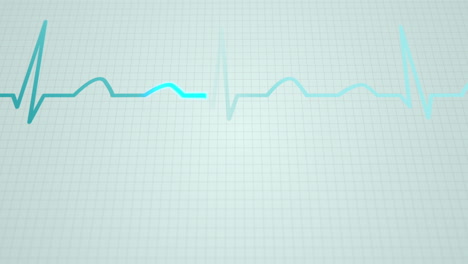 animation of a schematic diagram of normal sinus rhythm for a human heart seen on electrocardiograph screen. blue highlight on a bright background. perfect for any medical-related purposes.