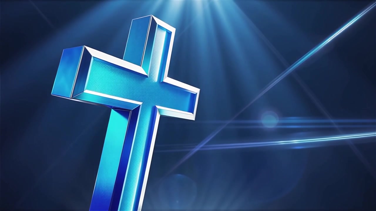 Croce Cristiana Luce Celestiale Sfondo per il Culto.