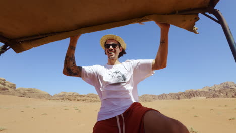 man enjoying a desert adventure